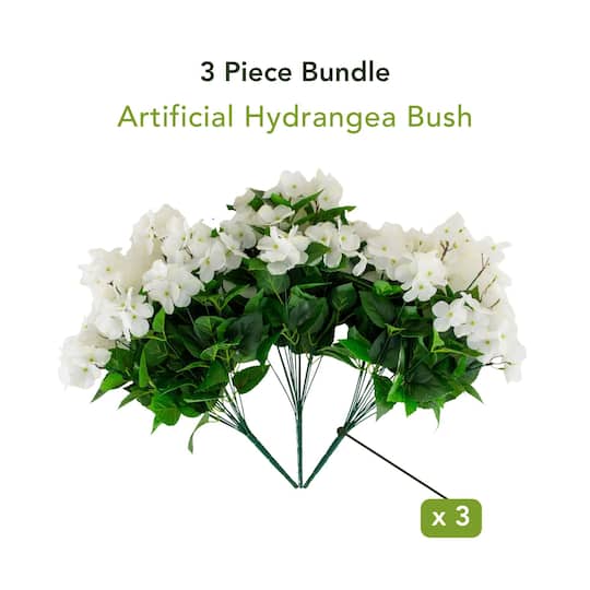 19" UV Resistant Artificial Hydrangea Bushes